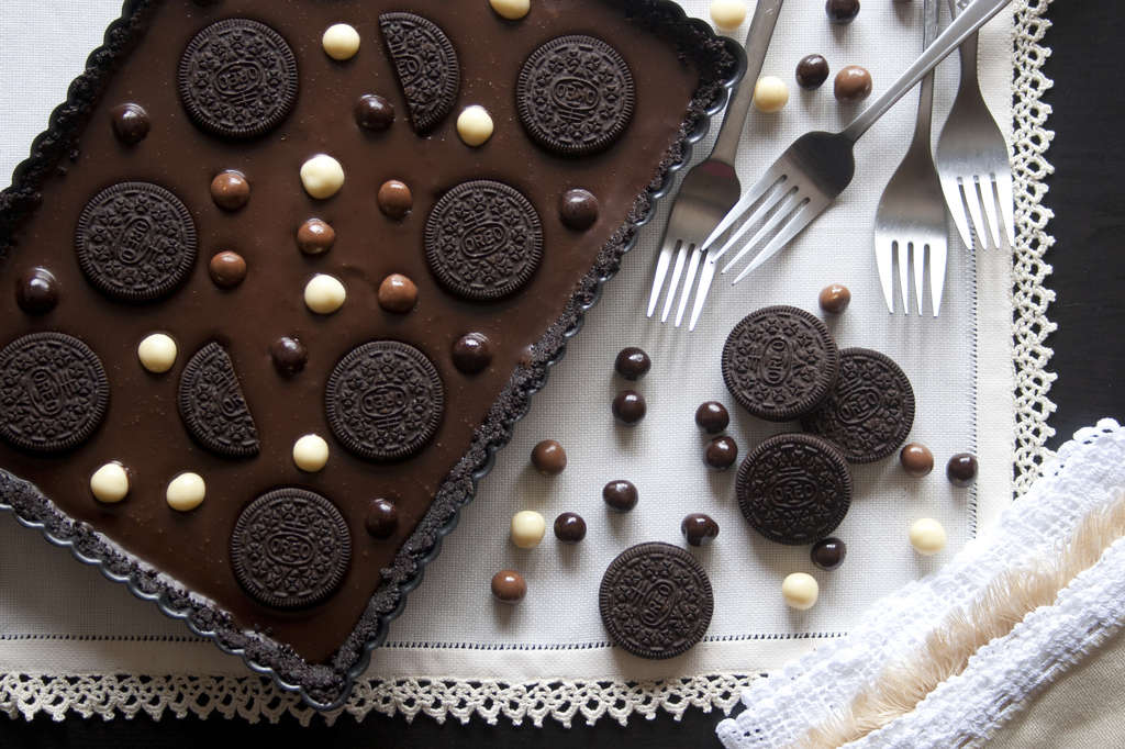 tarta de chocolate y galletas Oreo 
