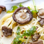 Espaguetis con setas, rúcula y parmesano 3